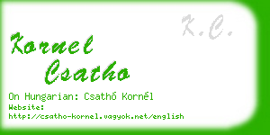kornel csatho business card